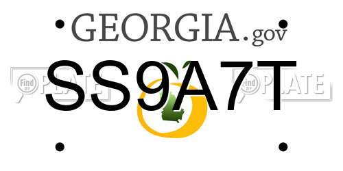 SS9A7T Georgia License Plate
