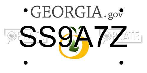 SS9A7Z Georgia License Plate