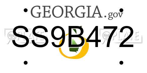 SS9B472 Georgia License Plate