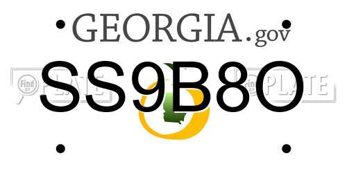 SS9B8O Georgia License Plate