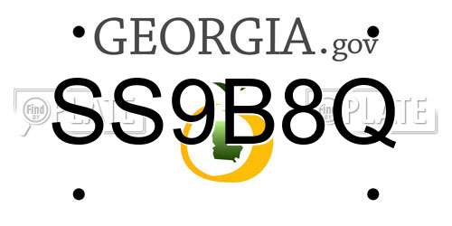 SS9B8Q Georgia License Plate