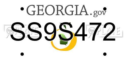 SS9S472 Georgia License Plate