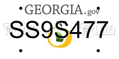 SS9S477 Georgia License Plate
