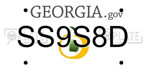 SS9S8D Georgia License Plate