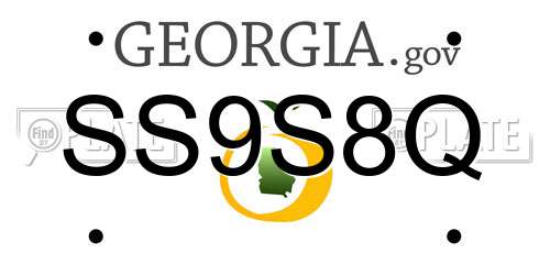 SS9S8Q Georgia License Plate
