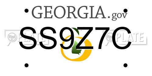 SS9Z7C Georgia License Plate