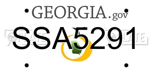 SSA5291 Georgia License Plate
