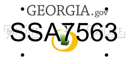 SSA7563 Georgia License Plate