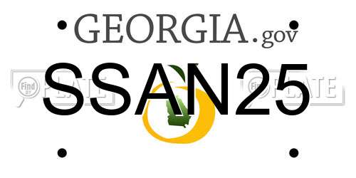 SSAN25 Georgia License Plate
