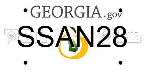 SSAN28 Georgia License Plate
