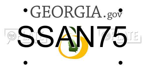 SSAN75 Georgia License Plate
