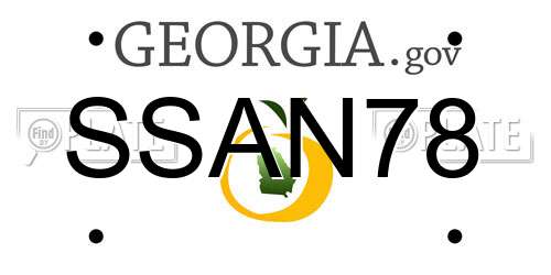 SSAN78 Georgia License Plate