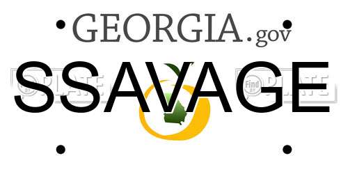 SSAVAGE Georgia License Plate