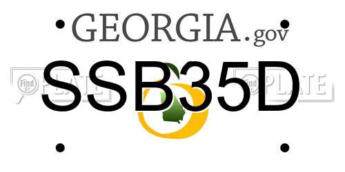 SSB35D Georgia License Plate