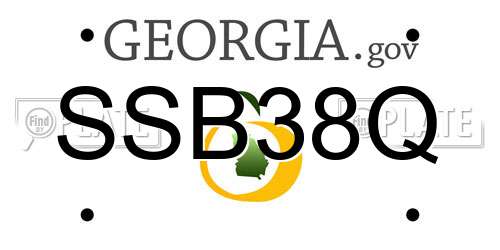 SSB38Q Georgia License Plate
