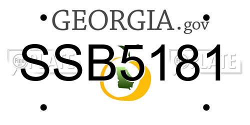 SSB5181 Georgia License Plate