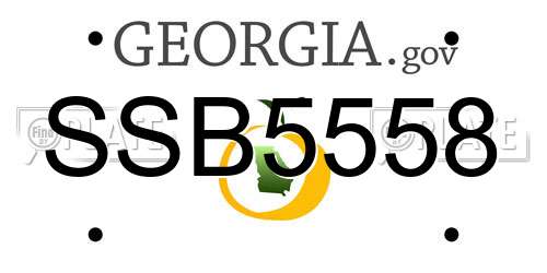 SSB5558 Georgia License Plate