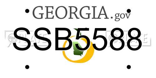 SSB5588 Georgia License Plate