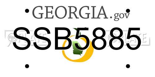 SSB5885 Georgia License Plate