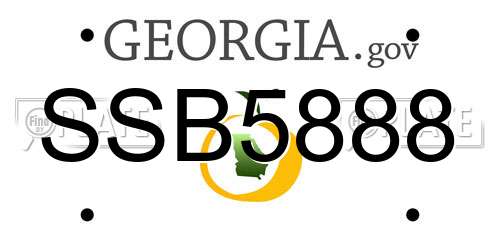 SSB5888 Georgia License Plate