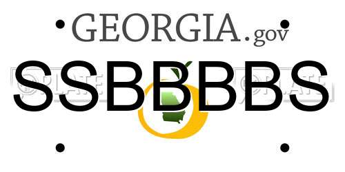 SSBBBBS Georgia License Plate