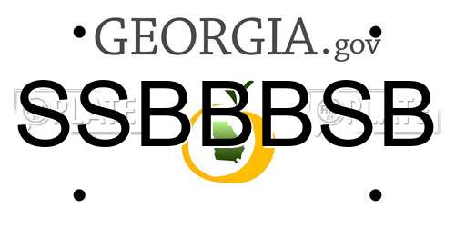 SSBBBSB Georgia License Plate