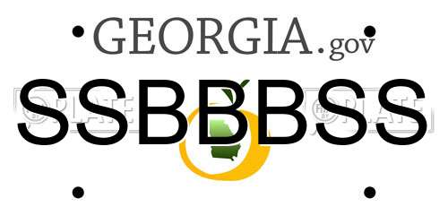 SSBBBSS Georgia License Plate