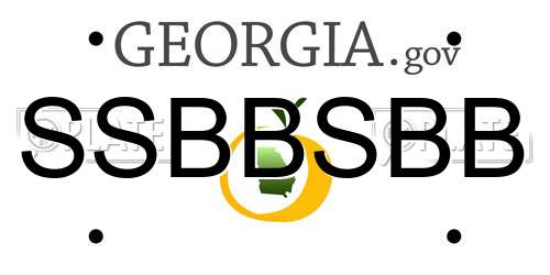 SSBBSBB Georgia License Plate
