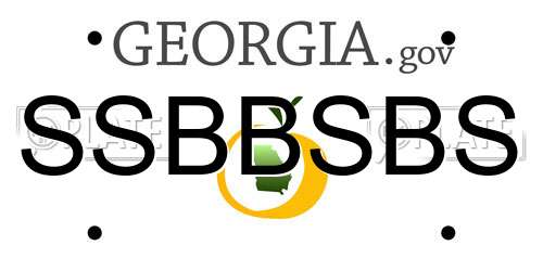 SSBBSBS Georgia License Plate