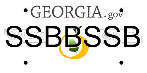 SSBBSSB Georgia License Plate