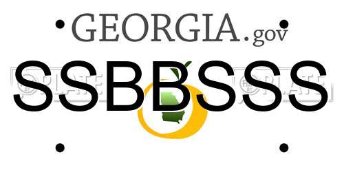 SSBBSSS Georgia License Plate