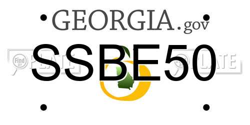 SSBE50 Georgia License Plate