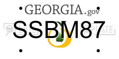 SSBM87 Georgia License Plate