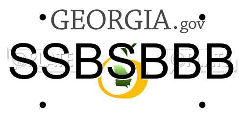 SSBSBBB Georgia License Plate