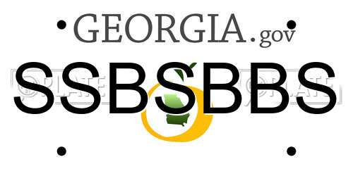 SSBSBBS Georgia License Plate