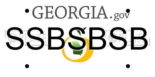 SSBSBSB Georgia License Plate