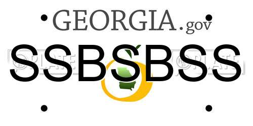 SSBSBSS Georgia License Plate