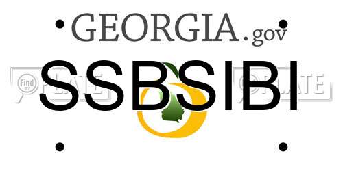 SSBSIBI Georgia License Plate