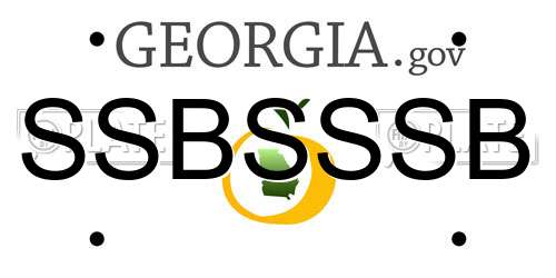 SSBSSSB Georgia License Plate