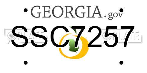 SSC7257 Georgia License Plate