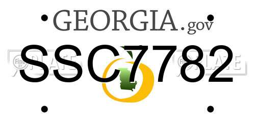 SSC7782 Georgia License Plate