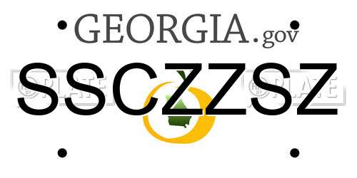 SSCZZSZ Georgia License Plate