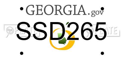 SSD265 Georgia License Plate