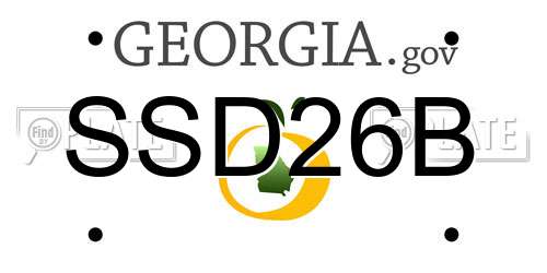 SSD26B Georgia License Plate