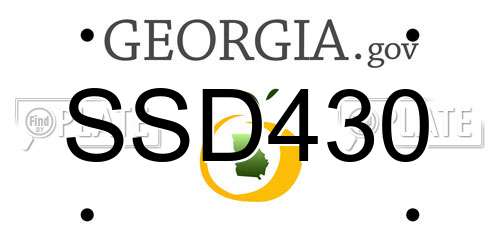 SSD430 Georgia License Plate