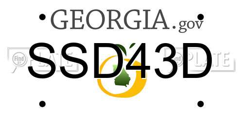 SSD43D Georgia License Plate