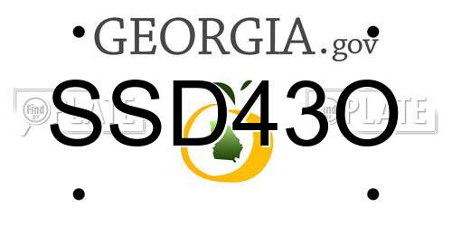 SSD43O Georgia License Plate