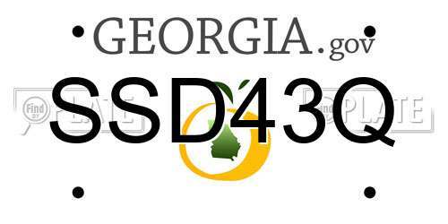 SSD43Q Georgia License Plate