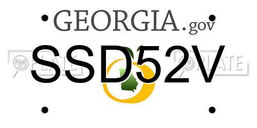 SSD52V Georgia License Plate