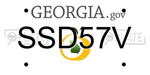 SSD57V Georgia License Plate